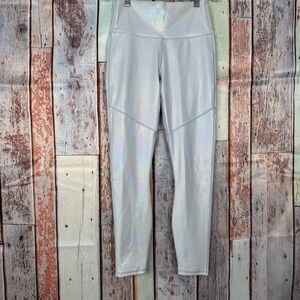 Fabletics‎ XS Leggings Women's Blue Iridescent High Waist Cropped Capris Workout